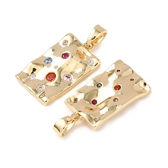 Brass Micro Pave Cubic Zirconia Pendants&nbsp;KK-D223-02G