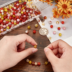 240Pcs 6 Colors Transparent Spray Painted Crackle Glass Beads Strands&nbsp;GLAA-PH0003-13
