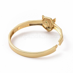 Cubic Zirconia Leopard Hinged Bangle&nbsp;BJEW-F448-02G