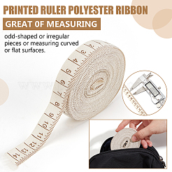 10 Yards Printed Ruler Polyester Ribbon&nbsp;OCOR-WH0070-147