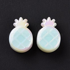 UVメッキレインボー虹色アクリルヨーロピアンビーズ  大穴ビーズ  エナメル  パイナップル  ミックスカラー  15x10x7.5mm  穴：4mm&nbsp;SACR-E009-34
