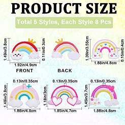 40Pcs 5 Styles Plastic Cabochons&nbsp;FIND-GF0005-40