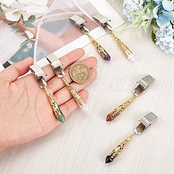 ファセット アクリル ロンデル ビーズ クレジット カード クリップ プラー  アイアンIDカードクリップグラバー  ミックスカラー  72mm  6色  1pc /カラー  6個/セット&nbsp;AJEW-PH01535