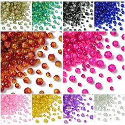 400Pcs 4 Styles Spray Painted Crackle Glass Beads&nbsp;CCG-YW0001-20A