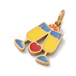 304 Stainless Steel Enamel Pendants&nbsp;STAS-Z189-09G-03