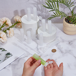PEプラスチック製旅行用詰め替えボトル10個  キャップ付き  コラム  プラスチックスポイト2個と漏斗2個付き  透明  2.35x2.1x8.2cm  容量：18ml（0.61fl.oz）&nbsp;MRMJ-GF0001-67