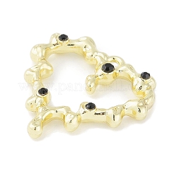 Rack Plating Alloy Jet Rhinestone Pendants&nbsp;PALLOY-F018-16G-01