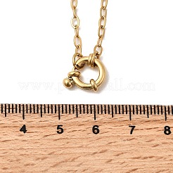 女性用スプリングリング留め金付き304ステンレススチールアズキチェーンネックレス  イオンプレーティング（ip）  18KGP本金メッキ  16.26インチ（41.3cm）&nbsp;NJEW-Z091-15G