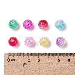 クリアクラックアクリルビーズ  ラウンド  ミックスカラー  8x7.5mm  穴：1.8mm  約1700個/500g&nbsp;CACR-N002-8MM-M