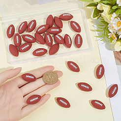 32個の食品グレードの環境に優しいシリコーンビーズ  ラグビー  暗赤色  27x13x14mm&nbsp;SIL-SC0003-21