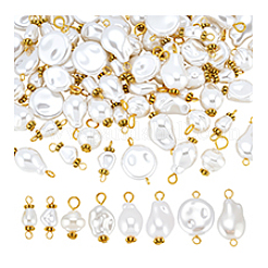 80Pcs 8 Style ABS Plastic Imitation Pearl Connector Charms&nbsp;PALLOY-PH01934