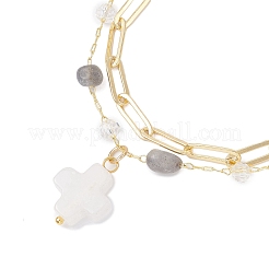 Natural Labradorite Beads Multi-layered Bracelets&nbsp;BJEW-JB12217-03