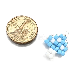 ガラスシードビーズペンダント  キノコ  ミックスカラー  29~29.5x19~23x4mm  穴：2.5mm&nbsp;PALLOY-TA00278