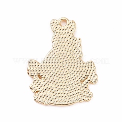 合金エナメルチャーム  キノコの家のチャームが付いたウサギ  マリンブルー  30.5x23x1mm  穴：2mm&nbsp;ENAM-M055-03G-02