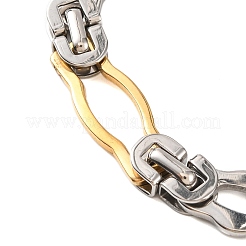 201ステンレススチールリンクチェーンブレスレット  304ステンレススチール留め具付き  ゴールデン·ステンレス鋼色  8-5/8インチ（22cm）&nbsp;BJEW-B078-113GP