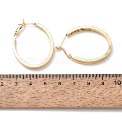女性のための真鍮の大きなフープピアス  18KGP本金メッキ  40x28.5x4mm&nbsp;KK-CBA4112-07G