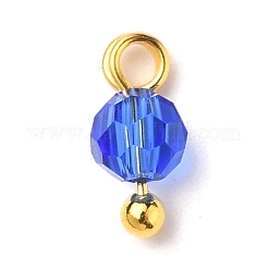 ガラスビーズペンダント  真鍮ボールヘッドピン付き  ミックスカラー  8x4mm  穴：1.6mm  9個/セット&nbsp;PALLOY-JF00547