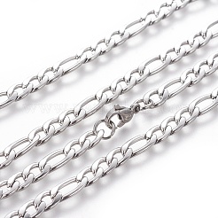 Non-Tarnish 304 Stainless Steel Figaro Chain Necklaces&nbsp;NJEW-E143-11P
