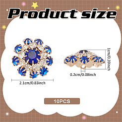 10Pcs 1-Hole Brass Rhinestone Buttons&nbsp;BUTT-NB0001-94D