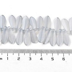 電気メッキガラスビーズセット  パール光沢メッキ  ティアドロップ  ライトスチールブルー  16x6x3.5mm  穴：0.8mm  約202個/連  25.20インチ（64cm）&nbsp;EGLA-C005-01A-PL01
