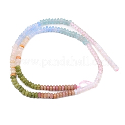 Opalite & Watermelon Stone Glass & Natural Chinese Southern Jade & Quartz Crystal & Rhodonite Beads Strands&nbsp;G-Z135-C01-2x4mm