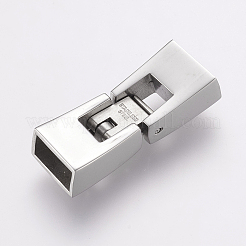 変色しにくい304ステンレススチール製の折りたたみ式留め具  長方形  ステンレス鋼色  26x9.5x6mm  穴：4x8mm&nbsp;STAS-E144-148P