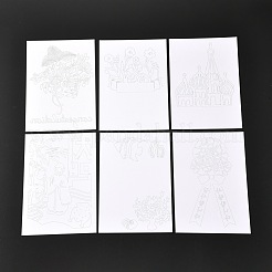 DIY切り絵はがき作成キット  201ステンレススチールニッキングツールセット付き  ゴムパッドと紙  ミックスカラー  23.5~220x4.5~150x0.3~14mm  48個/セット&nbsp;DIY-D040-01