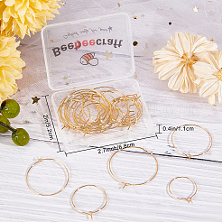 40Pcs 4 Style Brass Hoop Earrings Findings&nbsp;KK-BBC0002-41