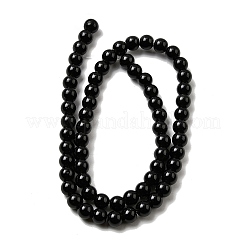 Natural Black Obsidian Beads Strands&nbsp;G-L632-A01-6mm