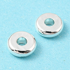 真鍮ビーズ  カドミウムフリー＆鉛フリー  長持ちメッキ  ディスク  銀  6x2mm  穴：1.8mm&nbsp;KK-D032-01G-S