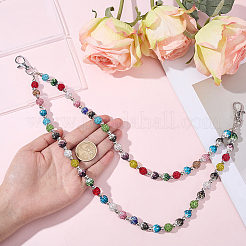 1Pc Polymer Clay Rhinestone Disc Ball and Round Acrylic Beaded Double Layer Pants Chains&nbsp;AJEW-BM0001-27