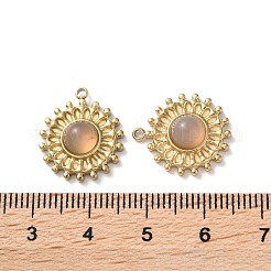 キャッツアイペンダント  304ステンレススチールギアチャーム  ホイール形状  14KGP本金メッキ  17.5x15x5mm  穴：1.5mm&nbsp;STAS-T064-24C-G