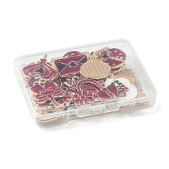 36Pcs 9 Styles Valentine's Day Theme Alloy Enamel Pendants&nbsp;ENAM-FS0002-48-RS