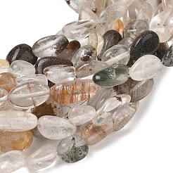 Natural Multicolor Lodolite Quartz Garden Phantom Quartz Beads Strands&nbsp;G-C286-A27