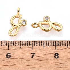 Brass Micro Pave Cubic Zirconia Charms&nbsp;KK-N263-97G-G
