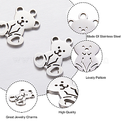 201 Stainless Steel Charms&nbsp;STAS-CJC0007-03