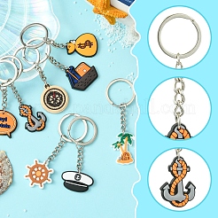 8Pcs 8 Styles Cartoon PVC Pendant Keychain&nbsp;KEYC-FS0001-07