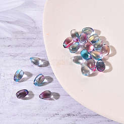 Transparent Spray Painted Glass Charms&nbsp;GLAA-YW0001-12