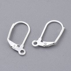 304ステンレススチールフレンチフックピアス金具  銀  19x12x2mm  穴：1.6mm  ピン：1x0.8mm&nbsp;STAS-K210-28S