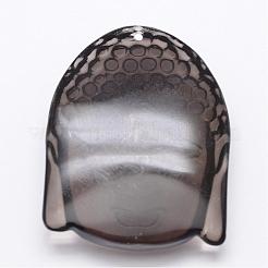 天然氷結晶のオブシディアン彫りペンダント  仏  46x36.5x12mm  穴：1mm&nbsp;G-A169-011