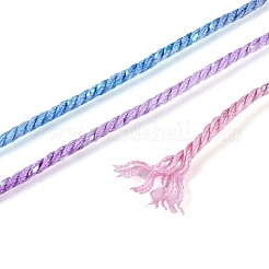 30mセグメント染色マクラメコットンコード  丸編みロープ  壁掛け用  工芸  ギフト包装  プラム  1mm  約32.81ヤード（30m）/ロール&nbsp;OCOR-T018-01N