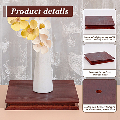 木製ディスプレイ台座  正方形  ブラウン  15x15x1.8cm&nbsp;WOOD-WH0034-78C
