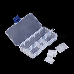 プラスチックビーズ収納ケース  調整可能な仕切りボックス  ビーズ収納  取り外し可能な10コンパートメント  長方形  透明  14.5x7x2.2cm&nbsp;CON-Q026-01A