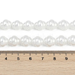 電気メッキ磁器模造真珠バロックビーズ連売り  ランタン  ホワイト  10x9mm  穴：1.2mm  約41個/連  15.79''（40.1センチメートル）&nbsp;BSHE-Z009-05