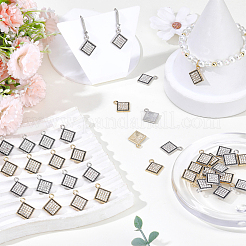 40Pcs 2 Colors Alloy Rhinestone Pendants&nbsp;FIND-SC0020-26