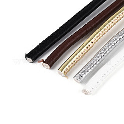 5m 5色 丸型PUレザーコード  革のアクセサリーコード  ジュエリーDIY製コード  ミックスカラー  4mm  約1.09ヤード（1m）/色&nbsp;LC-N006-02B