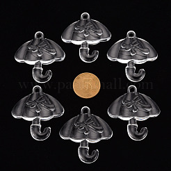 透明なアクリルパーツ  ちょう結びの傘  透明  42.5x38x7.5mm  穴：3x3.5mm  約109個/500g&nbsp;TACR-T024-01B-205