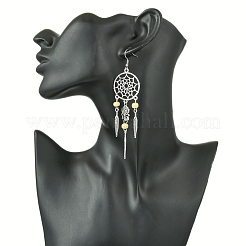 Alloy Feather Dangle Earrings&nbsp;EJEW-FS00028