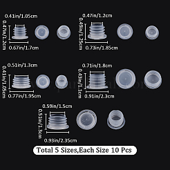 50個5スタイルのプラスチックボトルストッパー  ワインボトル用  コラム  ホワイトスモーク  17~23.5x10.5~12mm  内径：13~16.4mm  10個/スタイル&nbsp;KY-GF0001-42A