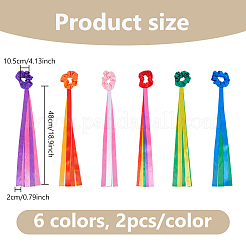 12Pcs 6 Colors Polyester Wrist Sash&nbsp;AJEW-DC0004-16